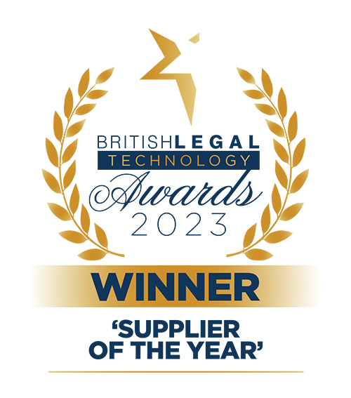 British Legal Technology Awards 2023 supplier of the year winner badge