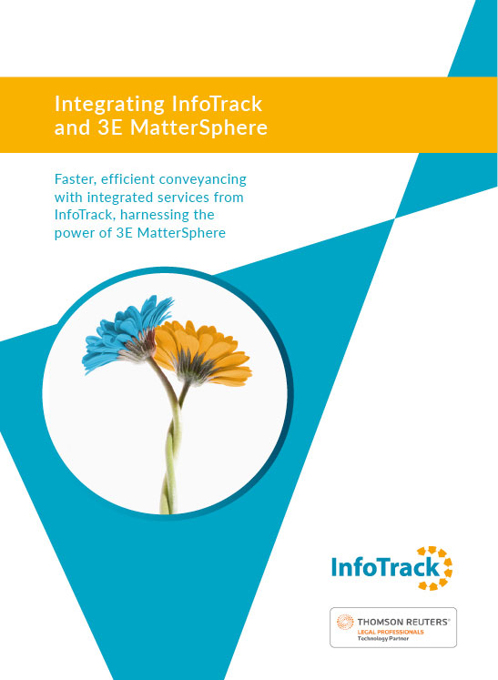 brochure cover for InfoTrack and Mattersphere integration