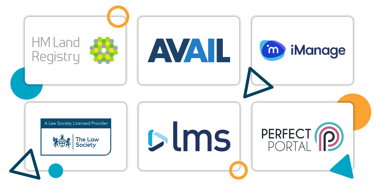 partners logo banner with small colourful shapes