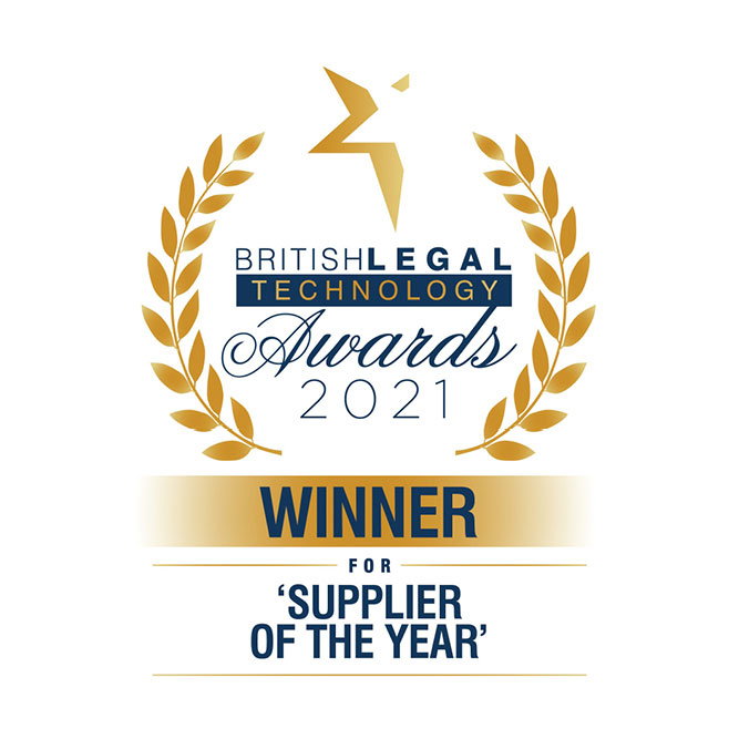 British Legal Technology Awards 2021 supplier of the year