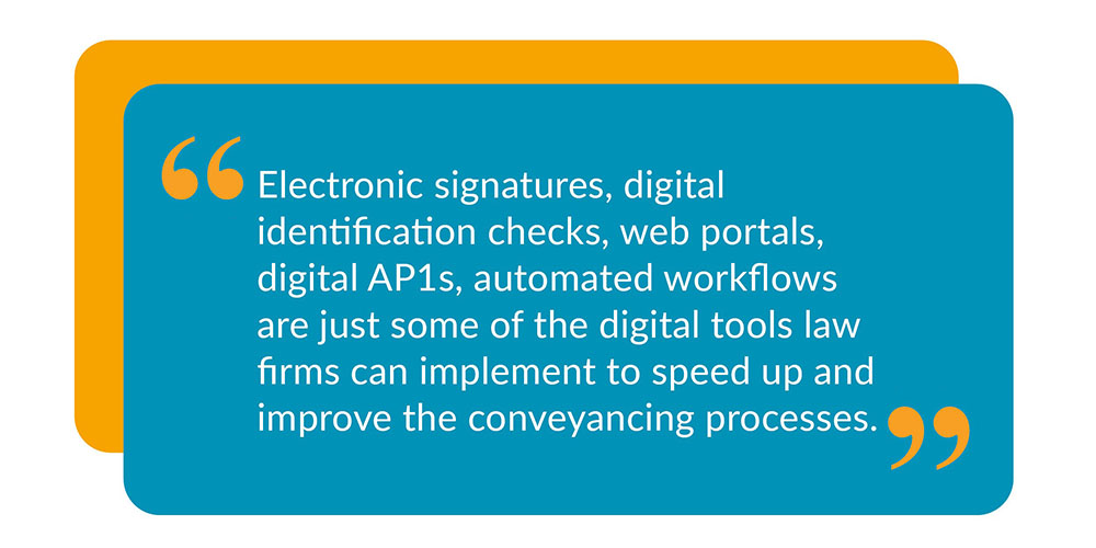 quote about electronic services that can help law firms on blue background