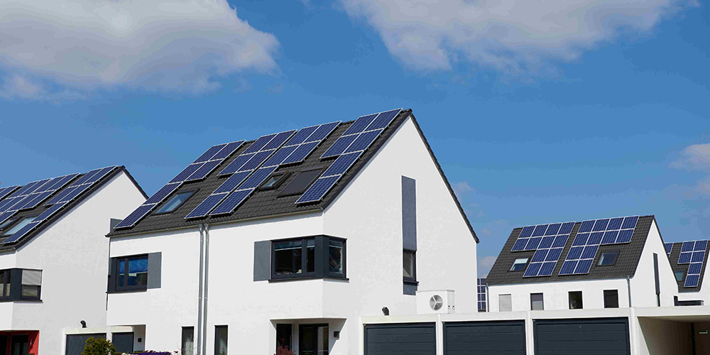 Houses with solar panels