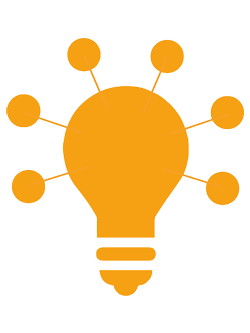 lightbulb with idea spokes around