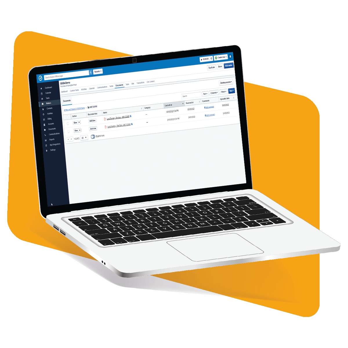 clio integration mock up laptop