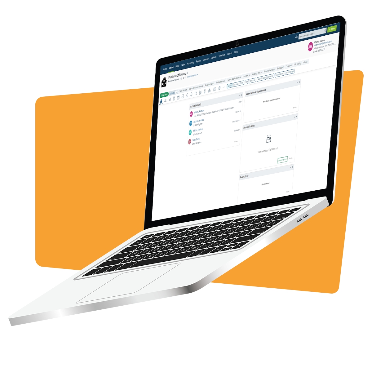 Actionstep integration laptop mock up